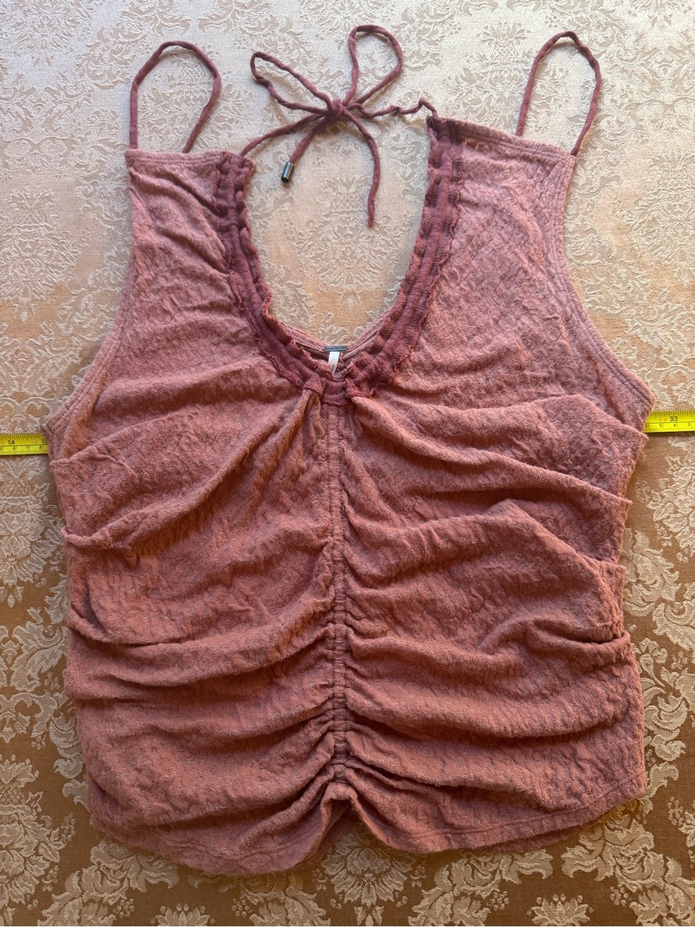 Free People Ruched Tank Top / Camisol in Dusty Rose
